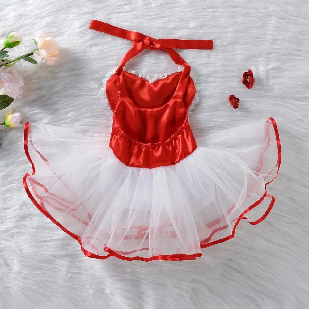 Valentine's Day Sequin Heart Baby Girls Romper Tulle Tutu Dress - Picture 4 of 7